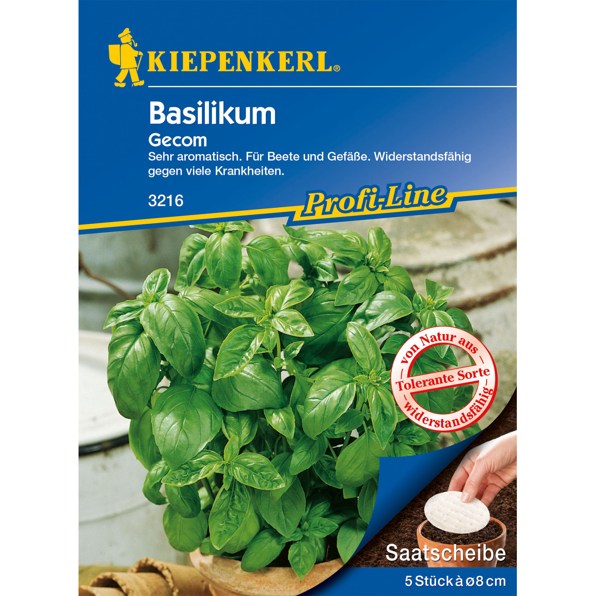 Basilikum Gecom Saatscheiben, Kräuter, Pflanze, Kräuterig, Werbung, Plakat