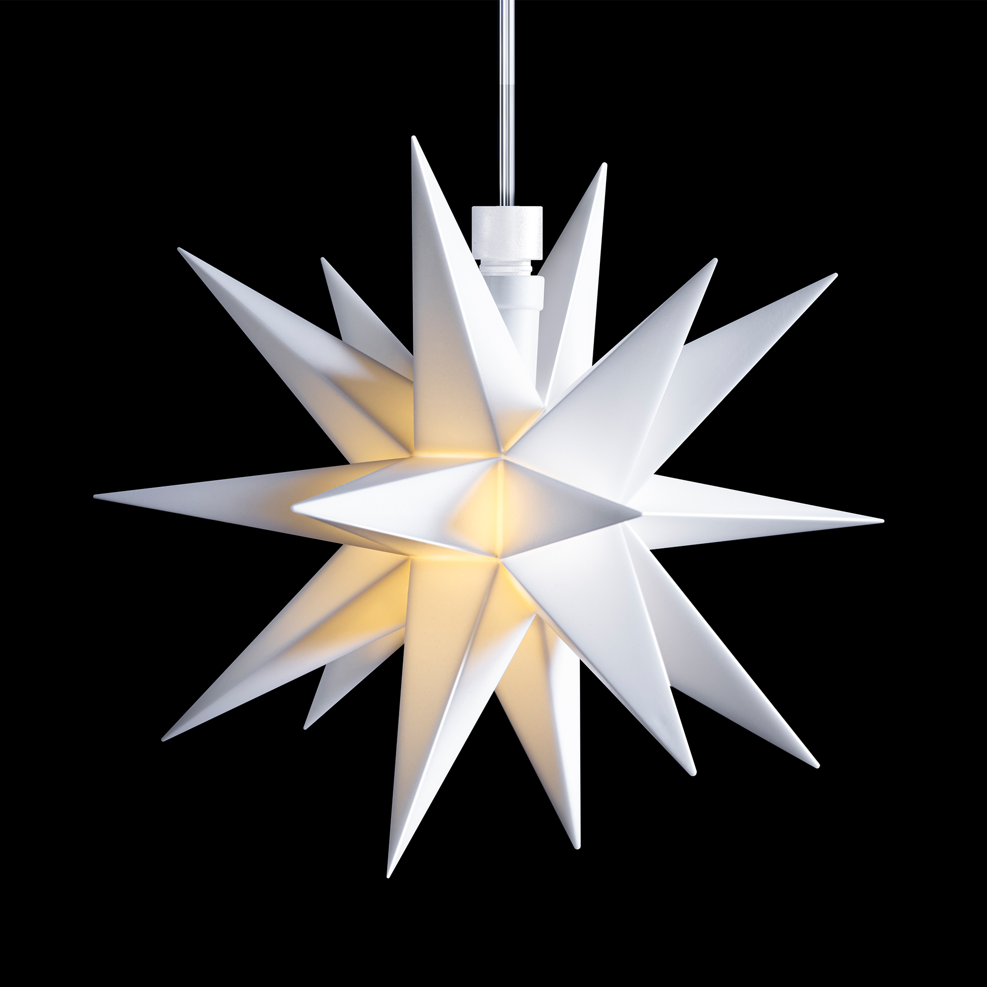 Leuchtstern 18 Zacker weiß 12cm Weihnachtsdeko