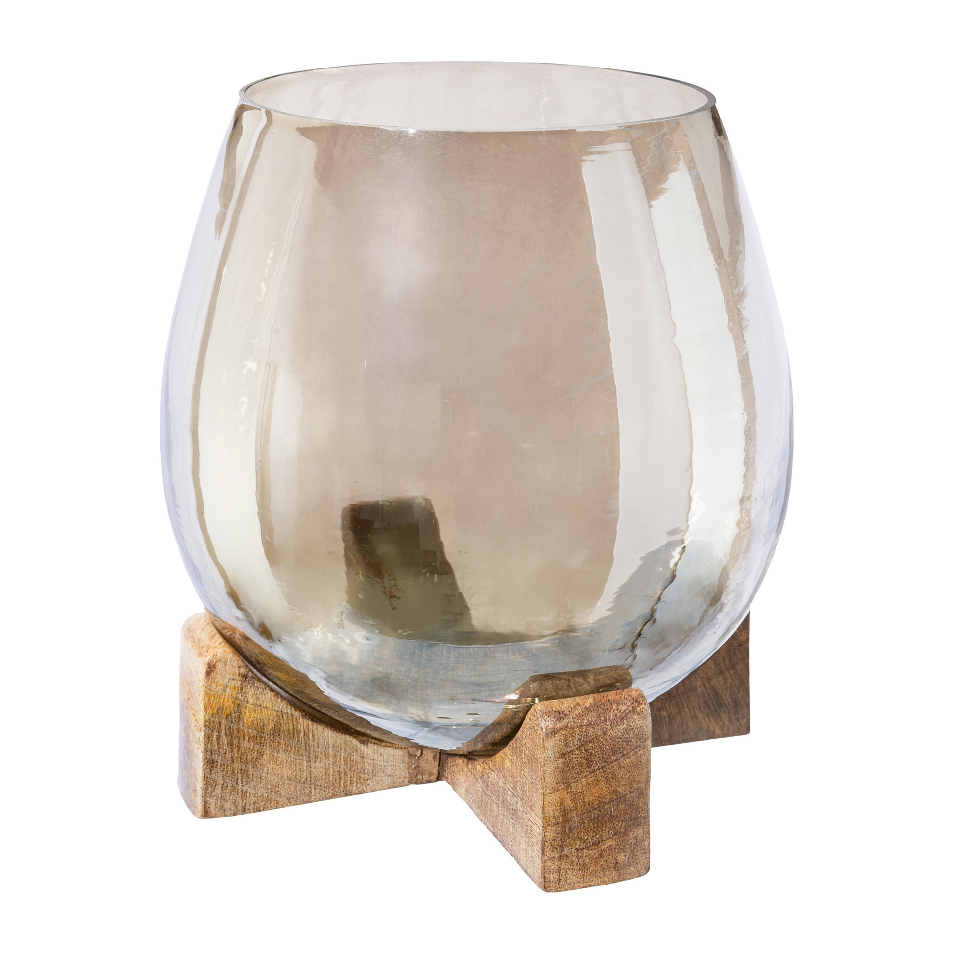 Glas Teelicht auf Holzfuß Dekoration