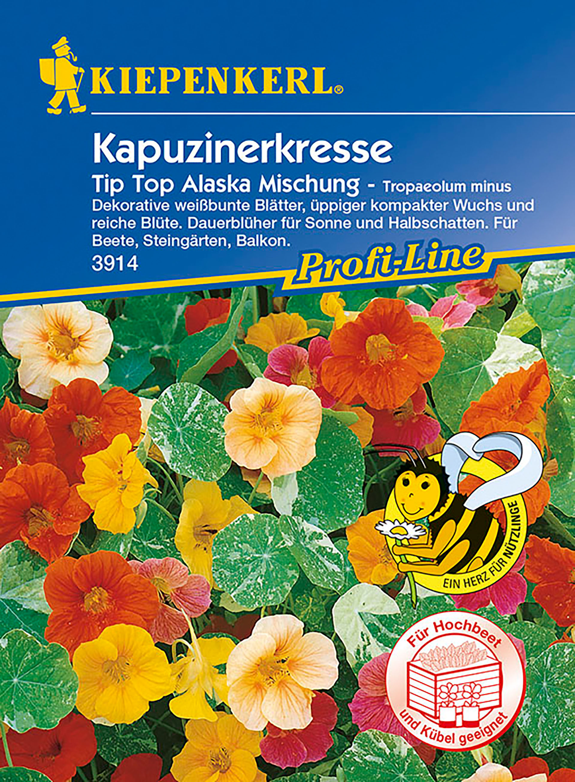 Kapuzinerkresse Tip Top Alaska Mischung - Tropaeolum minus PG-O