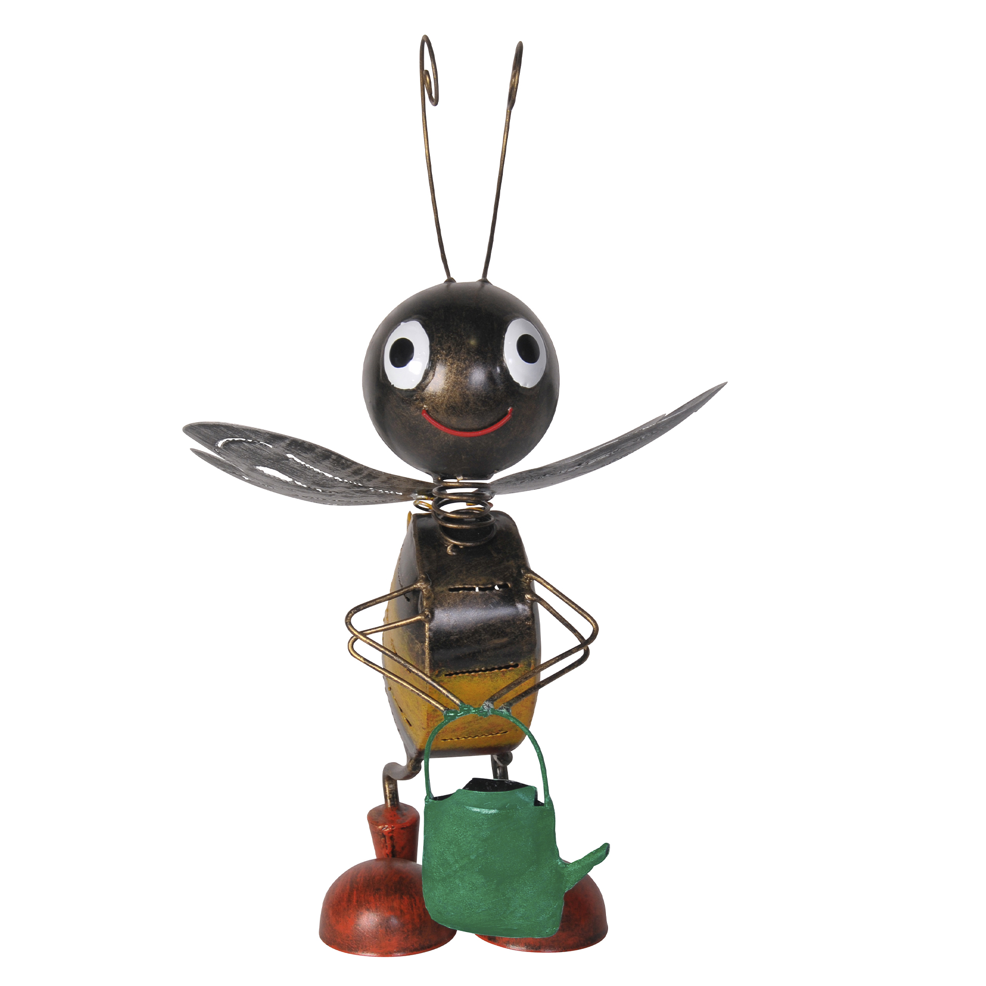 Biene mit Gießkanne Metallfigur Gartendeko handgearbeitet Unikat
