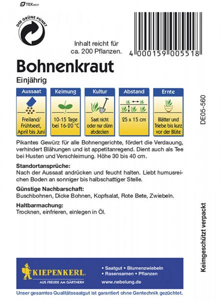 Bohnenkraut einjährig