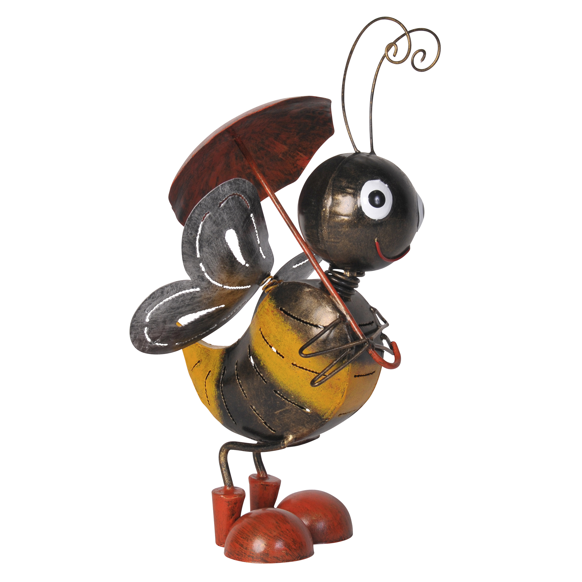 Biene mit Regenschirm Metallfigur Gartendekoration handgefertigt Unikat